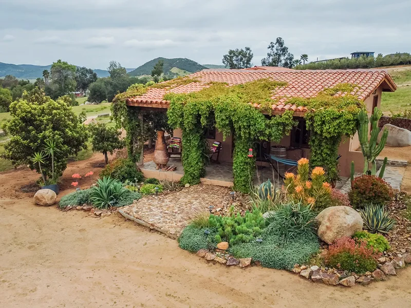 En'kanto's cabin among succulents and vines